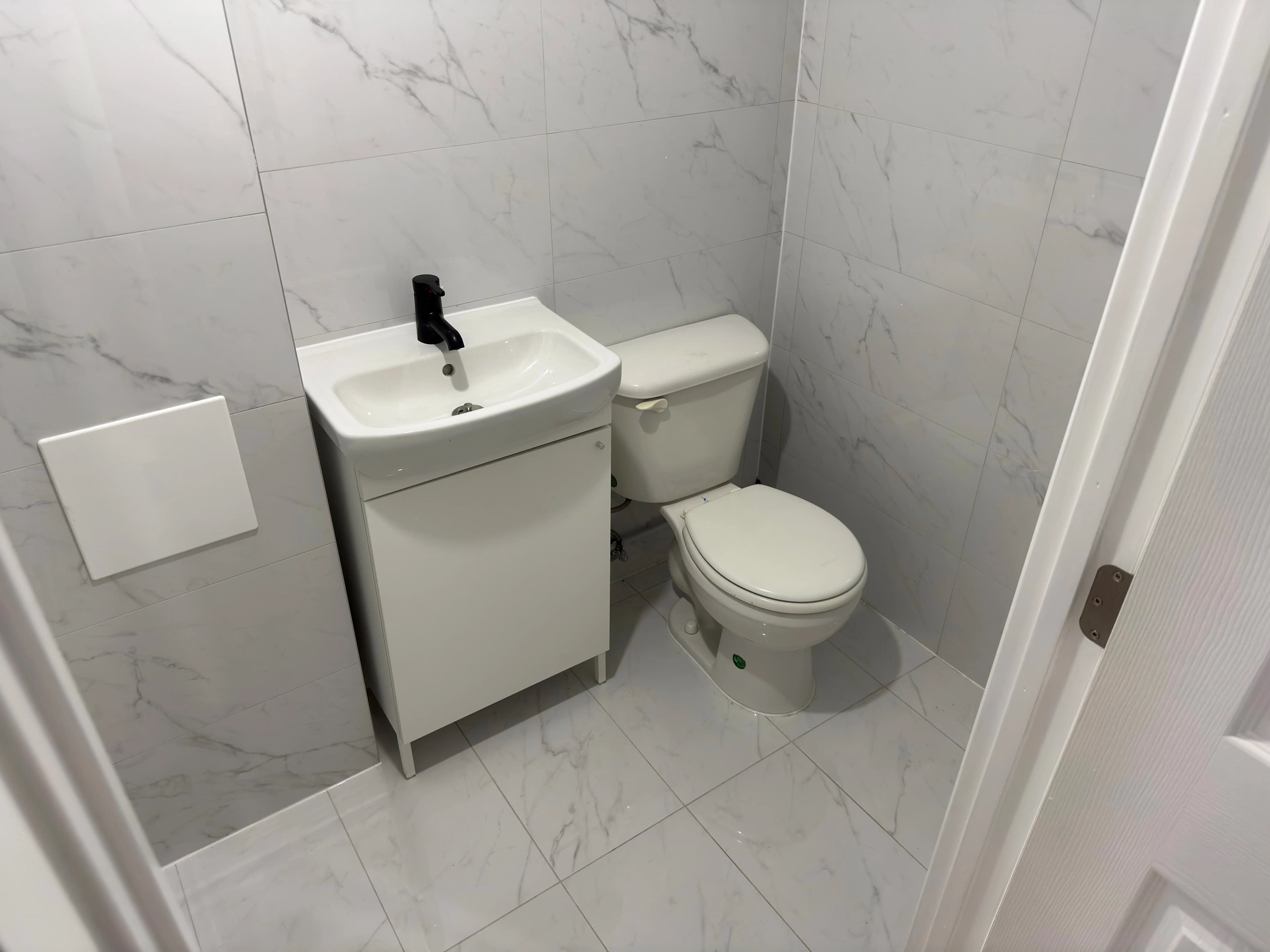 Washroom renovation after flooding
